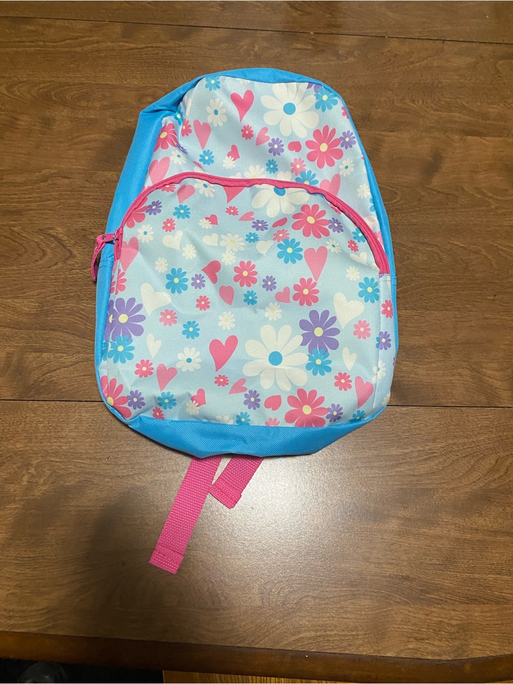 Kids Floral Heart Backpack - Pink & Blue